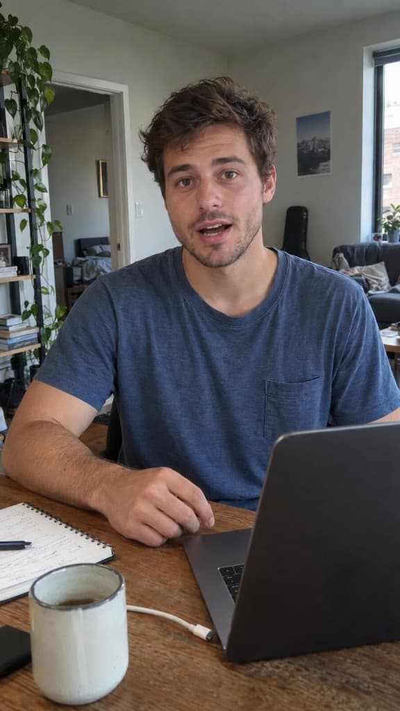 Software founder talking to the camera
