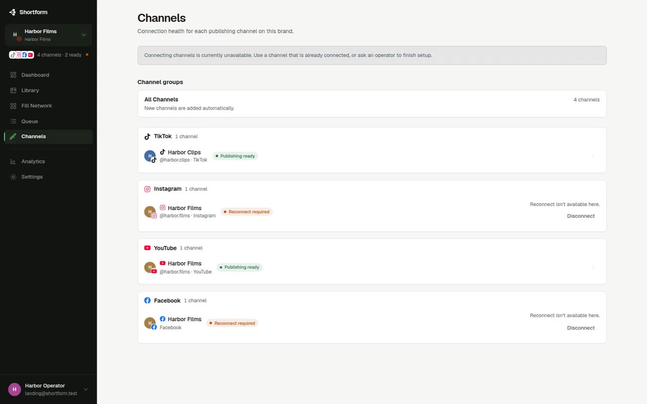 One finished video prepared for TikTok, Instagram, YouTube, Facebook, LinkedIn, Threads, and Pinterest.